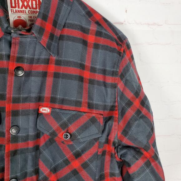 Dixxon Flannel Bell Helmets Collab Jacket Mens M Button Zip Up Work Wear Plaid - Picture 5 of 15